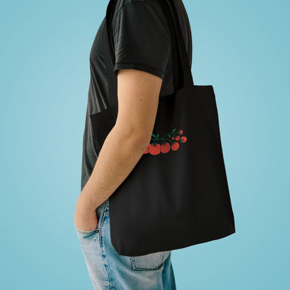 Embroidered Cherry Blossom Cotton Tote Bag — Floral Everyday Market Bag