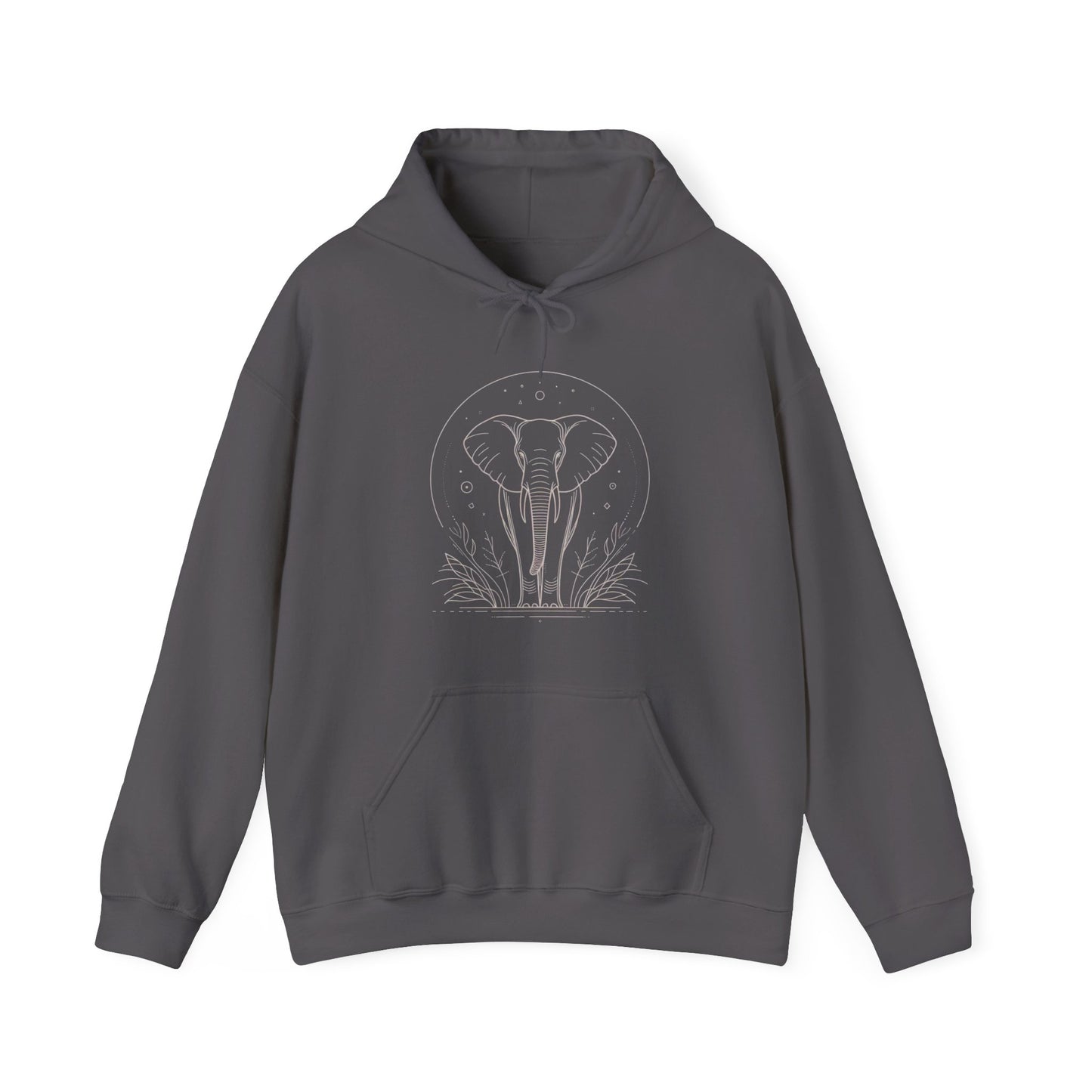 Elephant Moonline Hoodie — Minimalist Elephant Outline Sweatshirt