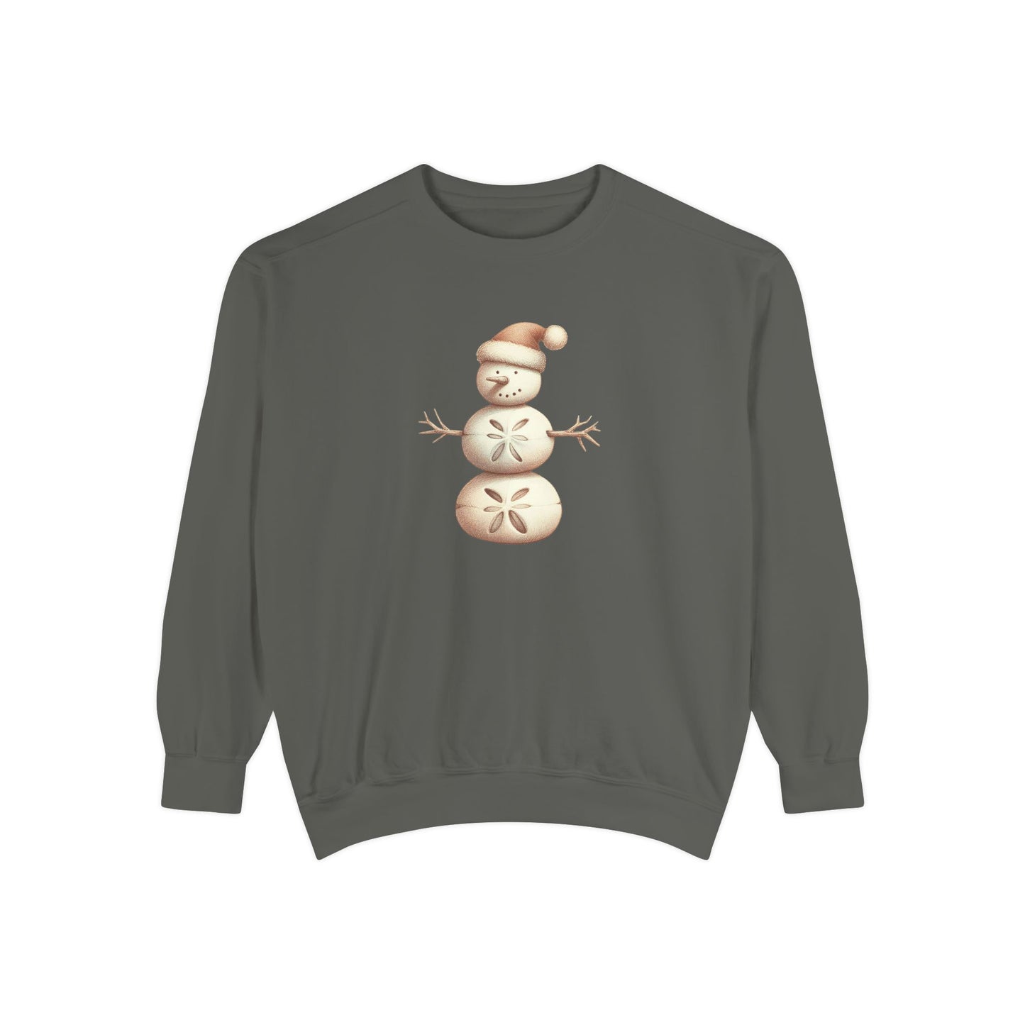 Snowman Sand Dollar Sweatshirt — Coastal Beach Holiday Crewneck