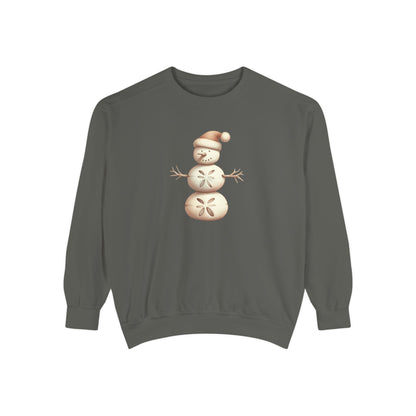 Snowman Sand Dollar Sweatshirt — Coastal Beach Holiday Crewneck