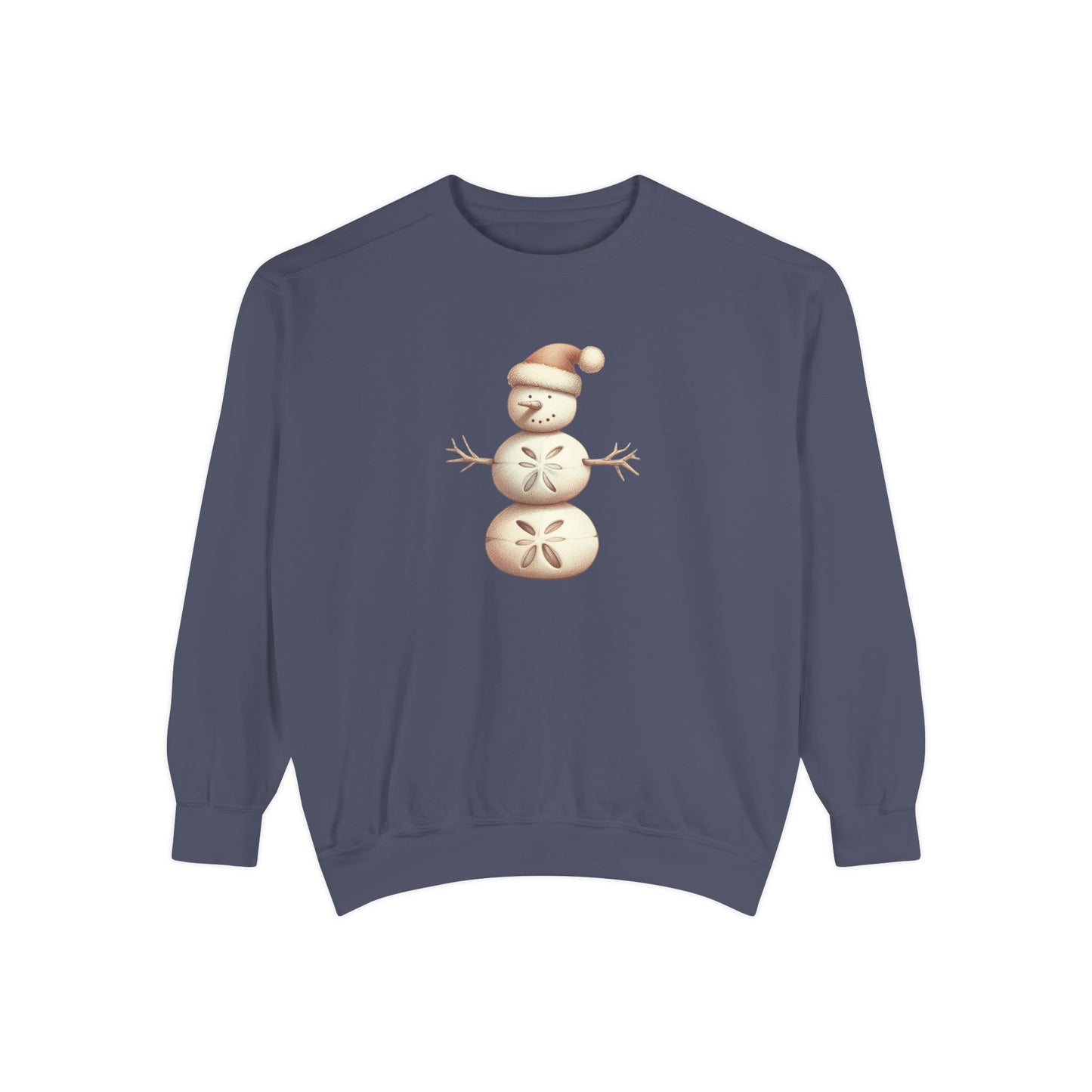 Snowman Sand Dollar Sweatshirt — Coastal Beach Holiday Crewneck