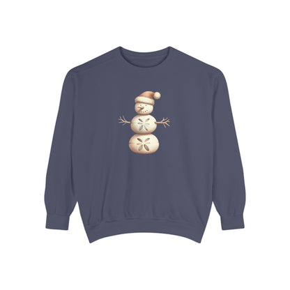 Snowman Sand Dollar Sweatshirt — Coastal Beach Holiday Crewneck