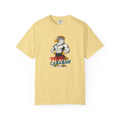 Patriotic Muscular Eagle "Meri Caaaaw" Graphic Tee