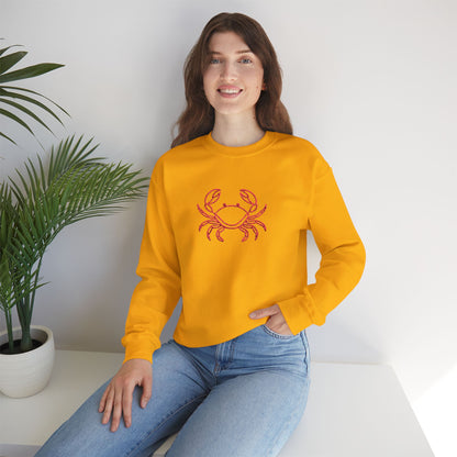 Crab Graphic Sweatshirt — Coastal Crab Crewneck for Beach Lovers