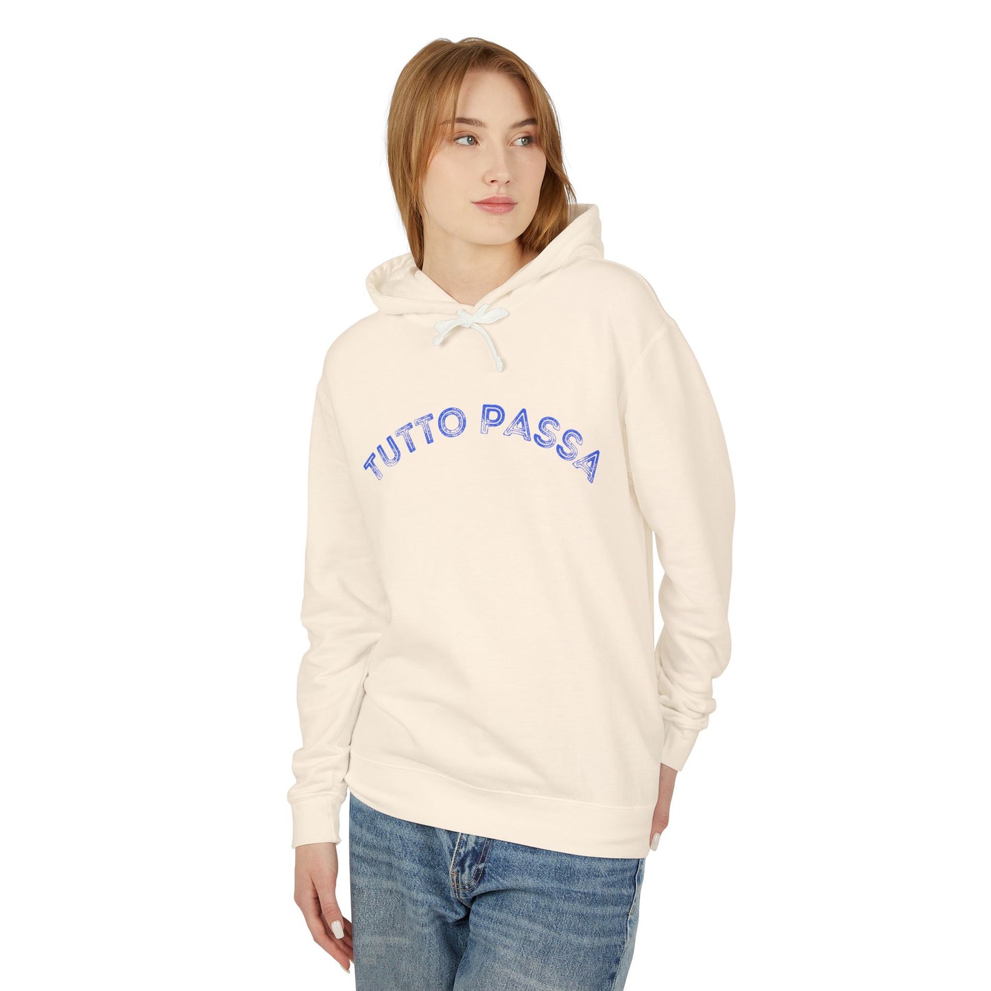 Unisex Lightweight Hoodie - 'Tutto Passa' Casual Sweatshirt, Perfect Gift for Friends, Fall Outfit, Cozy Layering, Inspirational Apparel