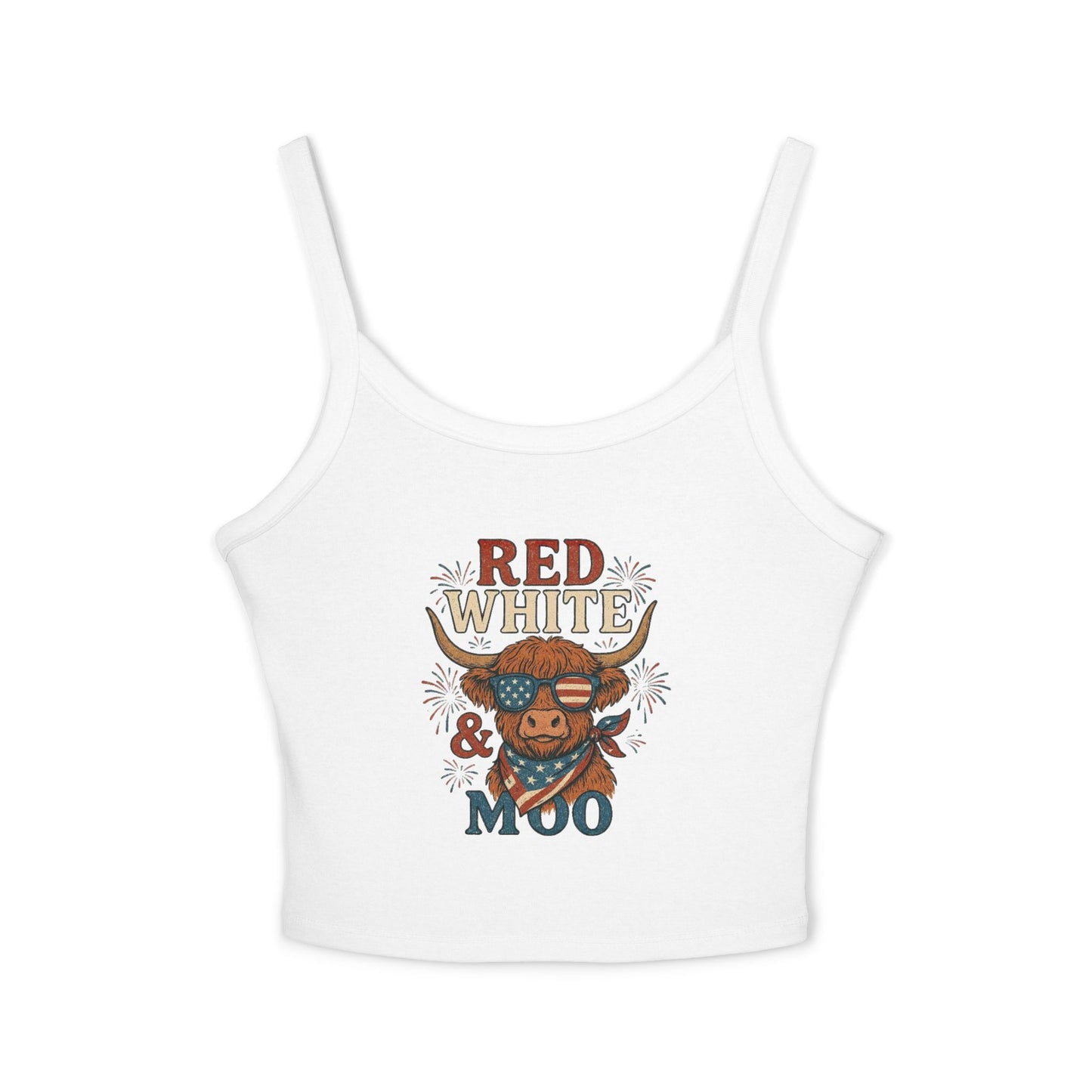 Red White & Moo Cow Crop Tank