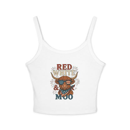 Red White & Moo Cow Crop Tank