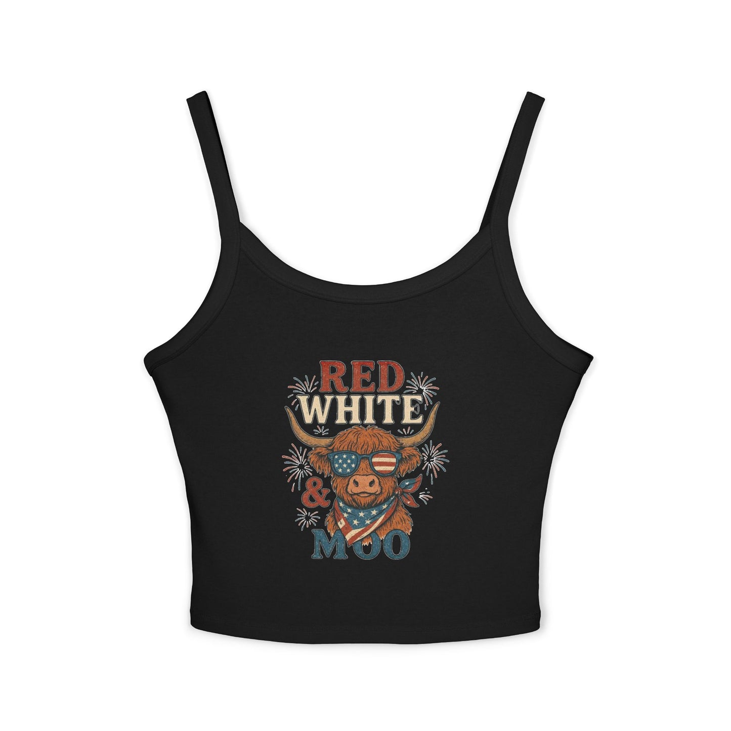 Red White & Moo Cow Crop Tank