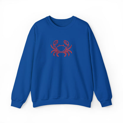 Crab Graphic Sweatshirt — Coastal Crab Crewneck for Beach Lovers