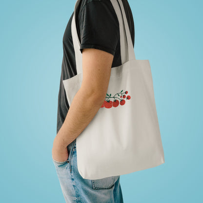Embroidered Cherry Blossom Cotton Tote Bag — Floral Everyday Market Bag