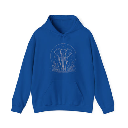Elephant Moonline Hoodie — Minimalist Elephant Outline Sweatshirt