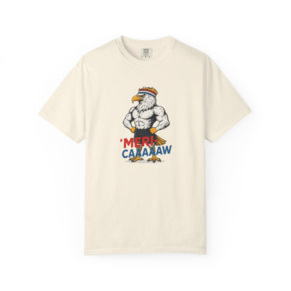 Patriotic Muscular Eagle "Meri Caaaaw" Graphic Tee