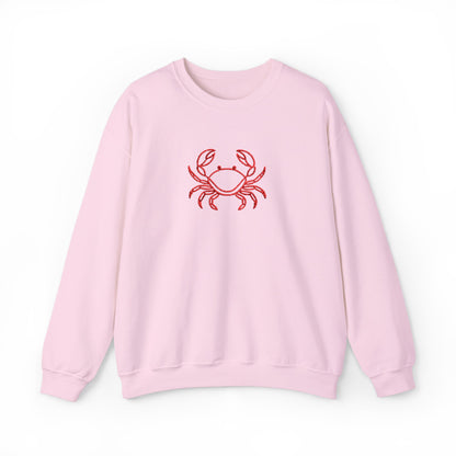 Crab Graphic Sweatshirt — Coastal Crab Crewneck for Beach Lovers