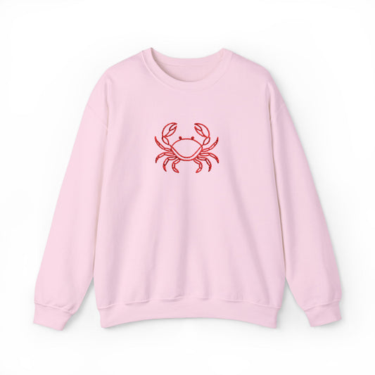Crab Graphic Sweatshirt — Coastal Crab Crewneck for Beach Lovers