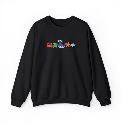 Sea Creatures Embroidered Sweatshirt