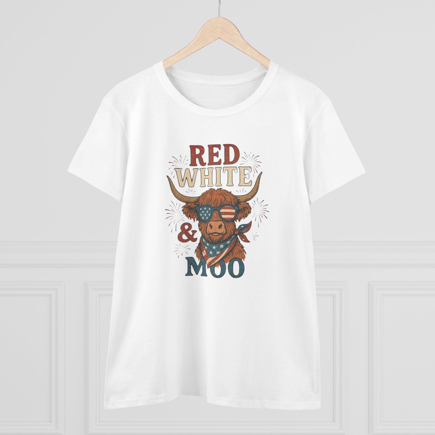 Red White & Moo Patriotic Cow T-Shirt