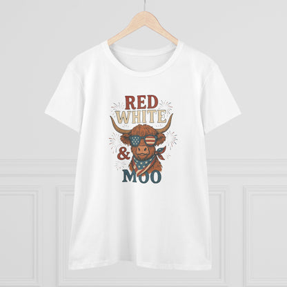 Red White & Moo Patriotic Cow T-Shirt