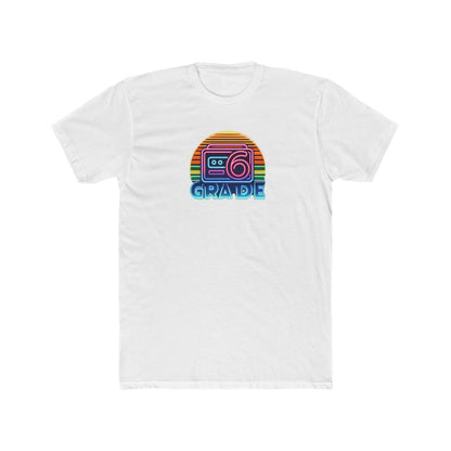 Retro Grade 6 Teacher or Student Cotton Crew Tee