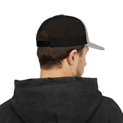Sunset Surf Trucker Cap — Retro SC Surfer Patch Snapback