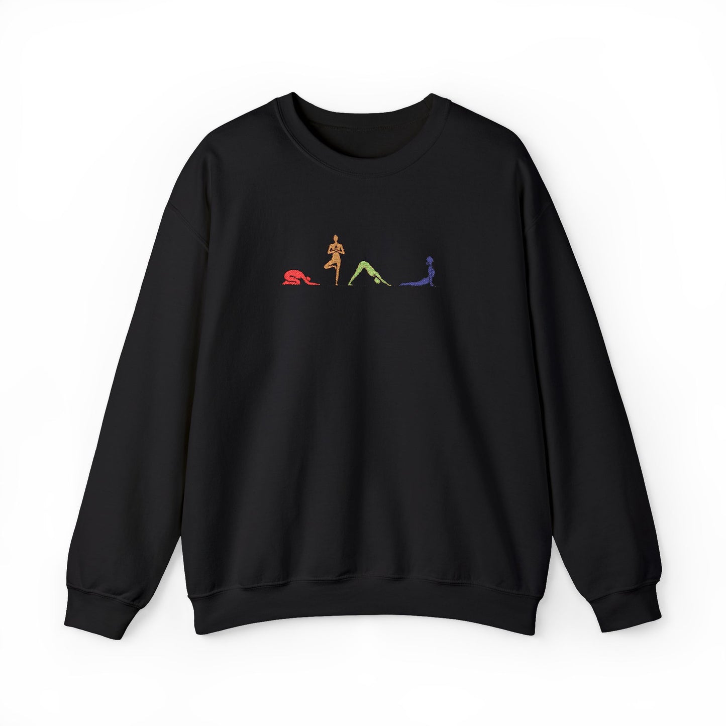 Rainbow Yoga Pose Embroidered Sweatshirt