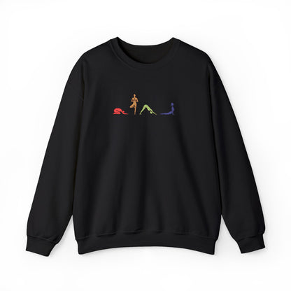 Rainbow Yoga Pose Embroidered Sweatshirt