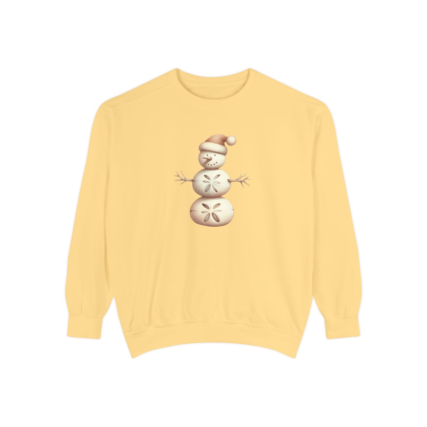 Snowman Sand Dollar Sweatshirt — Coastal Beach Holiday Crewneck