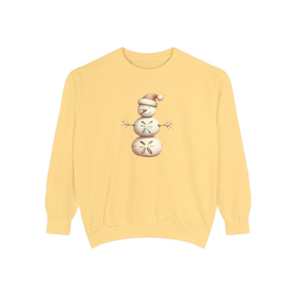 Snowman Sand Dollar Sweatshirt — Coastal Beach Holiday Crewneck
