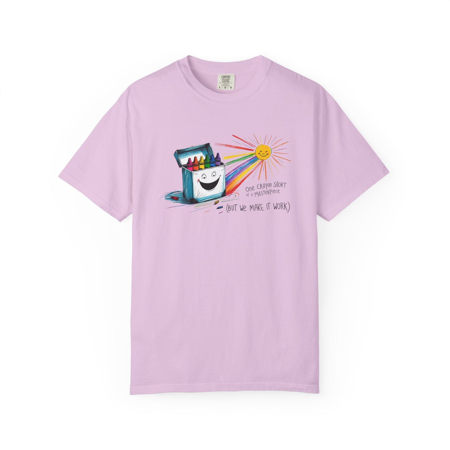 One Crayon Short of a Masterpiece Unisex T-shirt, Graphic Tee, Teacher Gift, Back to School Shirt, Classroom Attire, Art Vibes