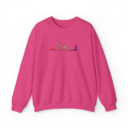 Rainbow Yoga Pose Embroidered Sweatshirt