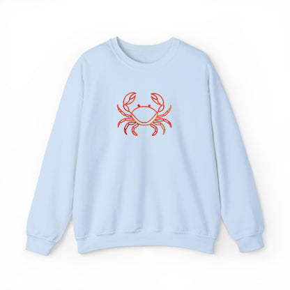 Crab Graphic Sweatshirt — Coastal Crab Crewneck for Beach Lovers
