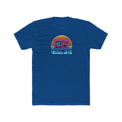 Retro Grade 6 Teacher or Student Cotton Crew Tee