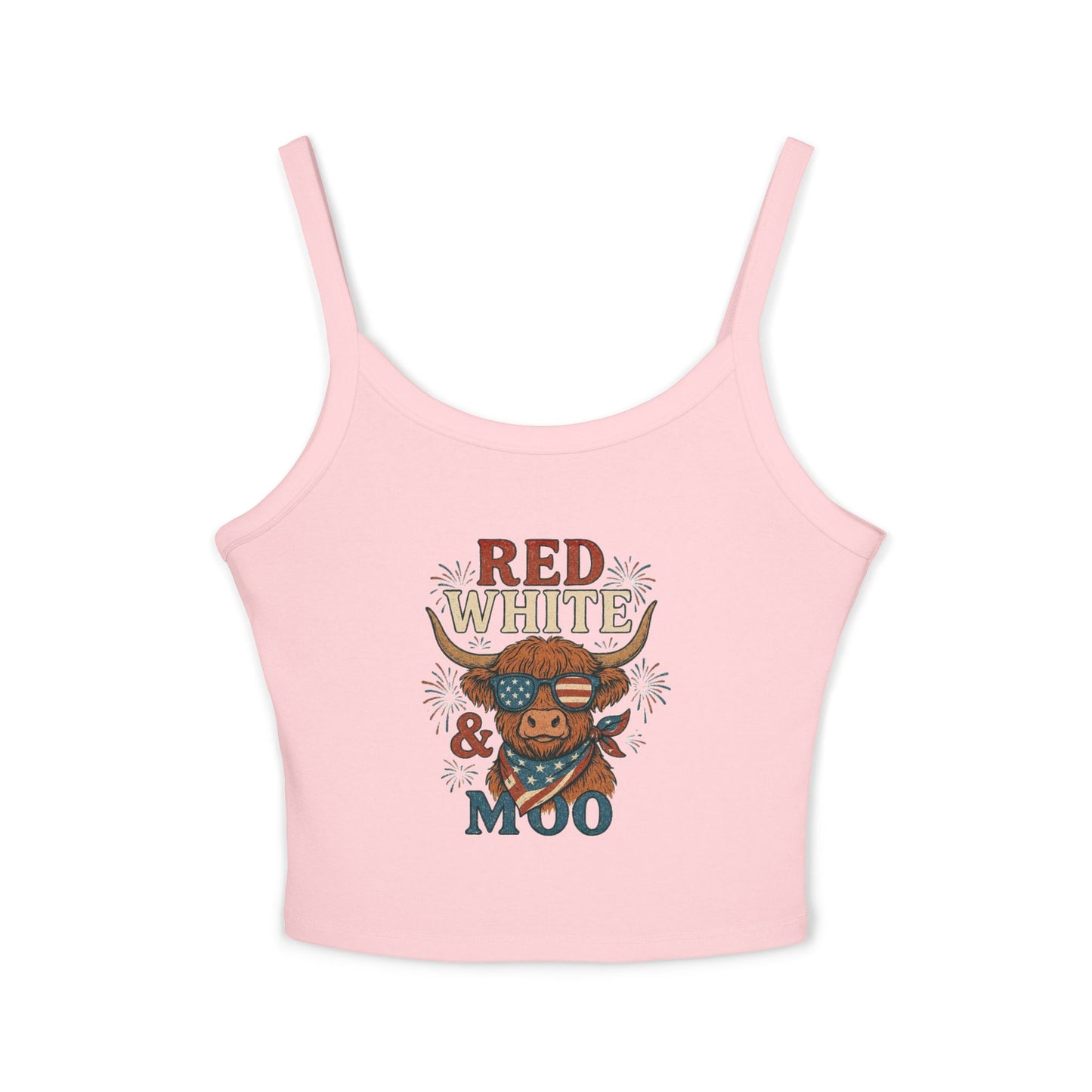 Red White & Moo Cow Crop Tank