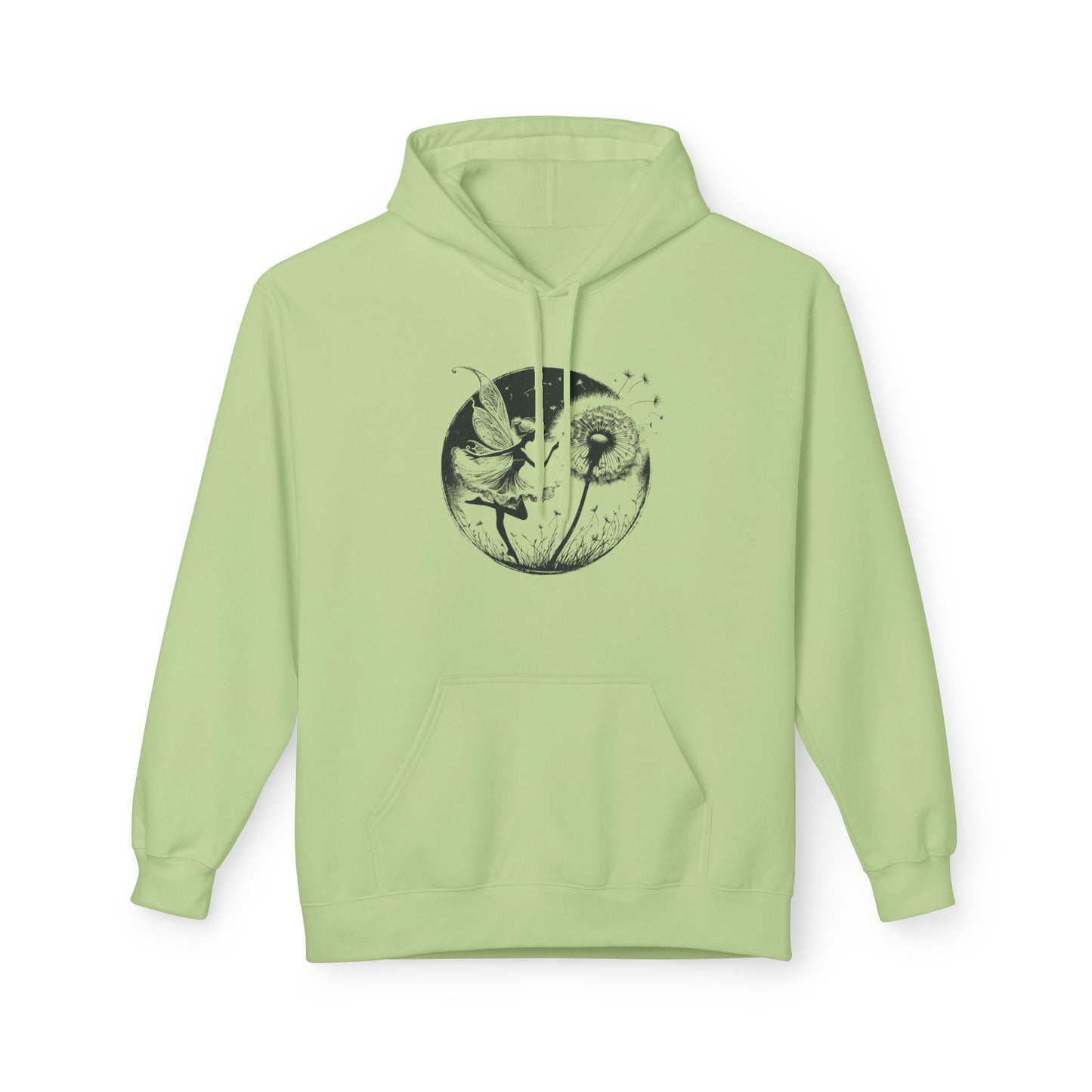 Grunge Fairy Blowing Dandelion Fleece Hoodie