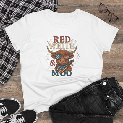 Red White & Moo Patriotic Cow T-Shirt