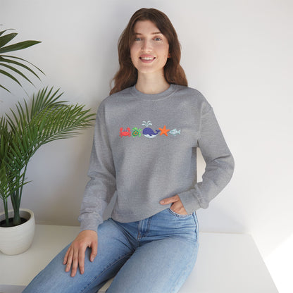 Sea Creatures Embroidered Sweatshirt