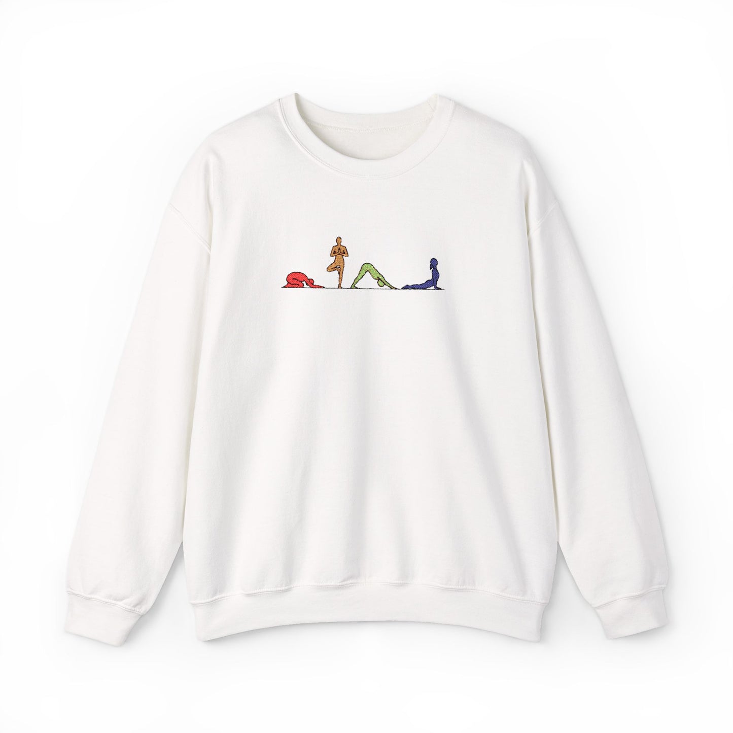 Rainbow Yoga Pose Embroidered Sweatshirt