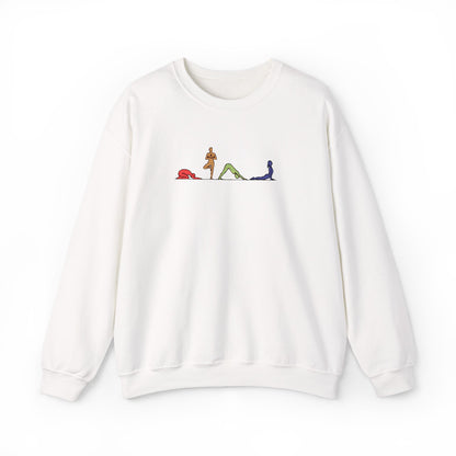 Rainbow Yoga Pose Embroidered Sweatshirt