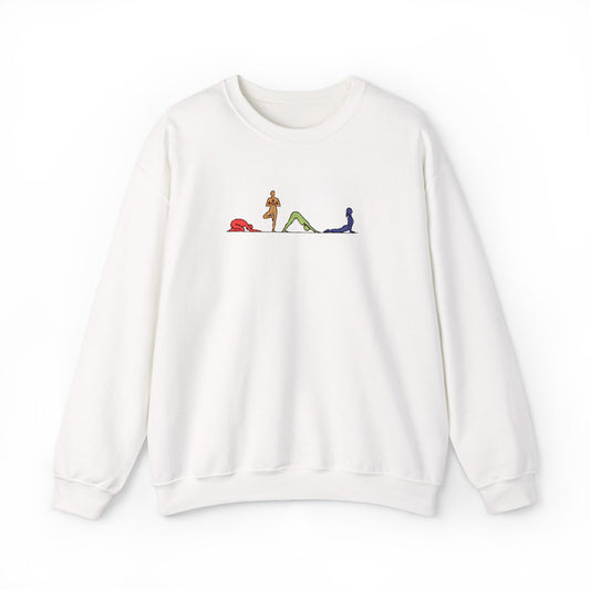 Rainbow Yoga Pose Embroidered Sweatshirt