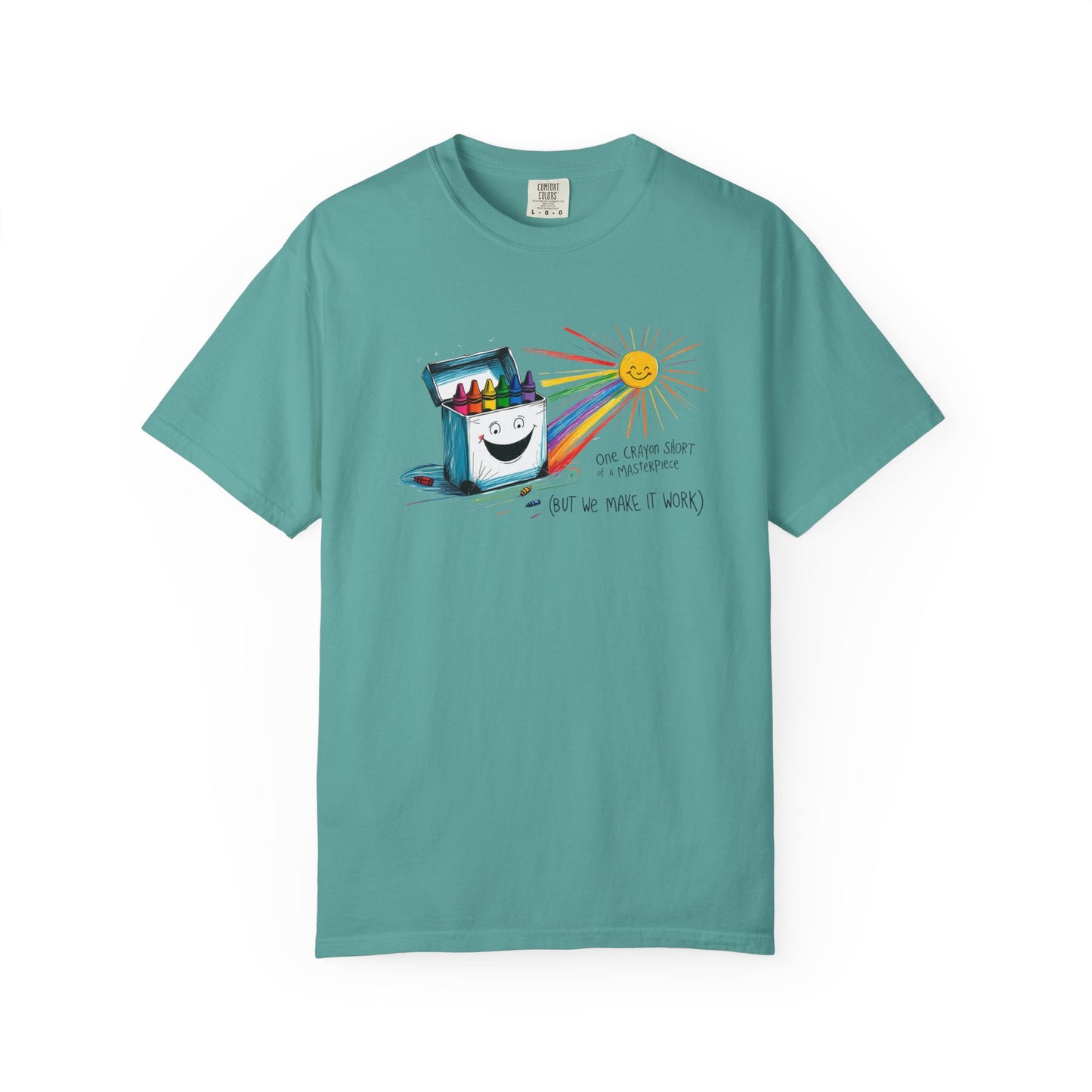 One Crayon Short of a Masterpiece Unisex T-shirt, Graphic Tee, Teacher Gift, Back to School Shirt, Classroom Attire, Art Vibes