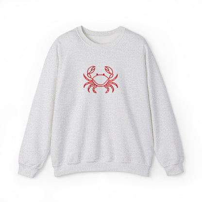 Crab Graphic Sweatshirt — Coastal Crab Crewneck for Beach Lovers