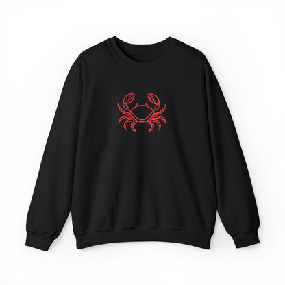 Crab Graphic Sweatshirt — Coastal Crab Crewneck for Beach Lovers