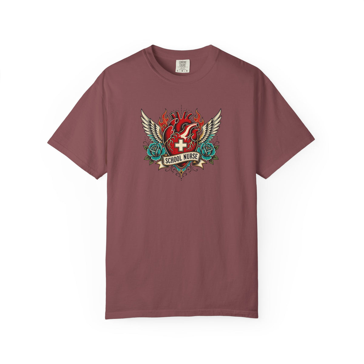 School Nurse Vintage Winged Heart Tee