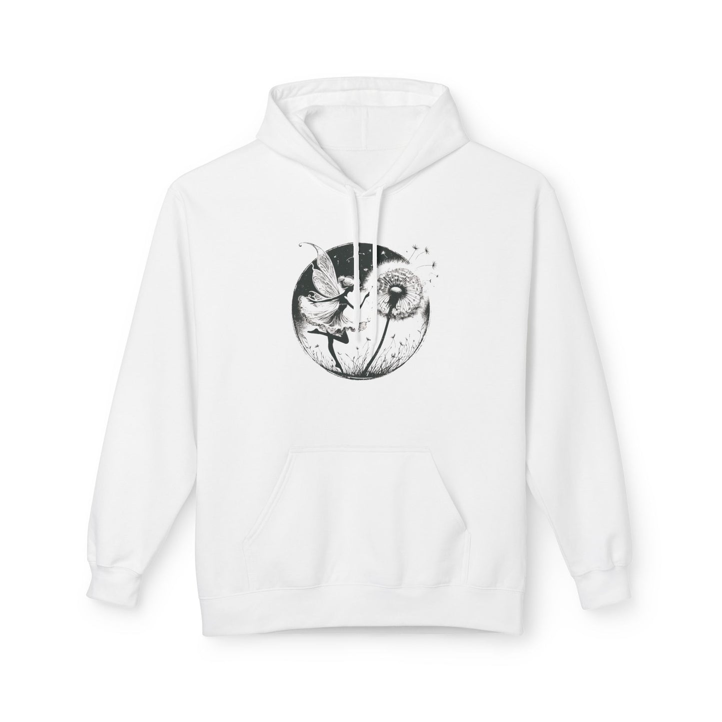 Grunge Fairy Blowing Dandelion Fleece Hoodie