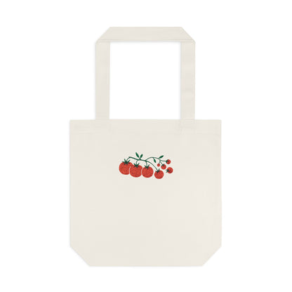 Embroidered Cherry Blossom Cotton Tote Bag — Floral Everyday Market Bag
