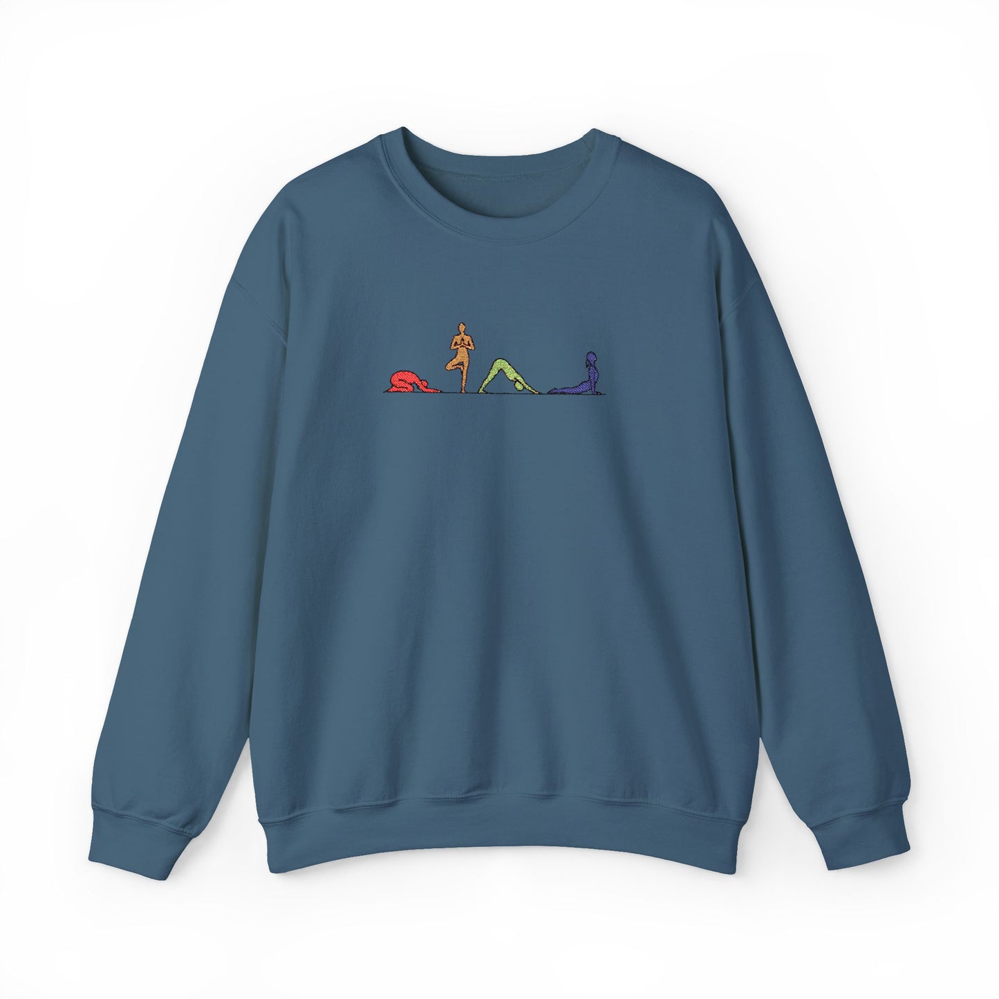 Rainbow Yoga Pose Embroidered Sweatshirt