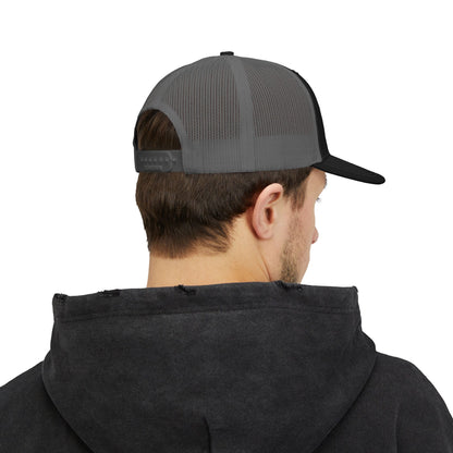 Sunset Surf Trucker Cap — Retro SC Surfer Patch Snapback