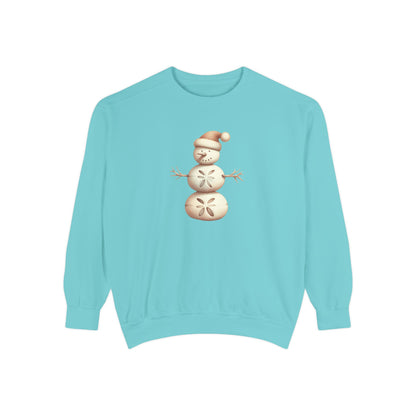 Snowman Sand Dollar Sweatshirt — Coastal Beach Holiday Crewneck