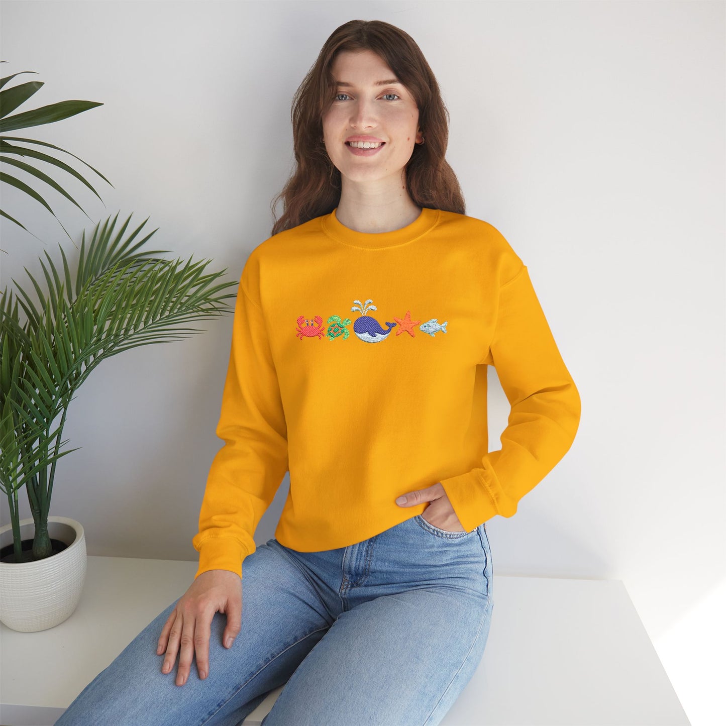 Sea Creatures Embroidered Sweatshirt