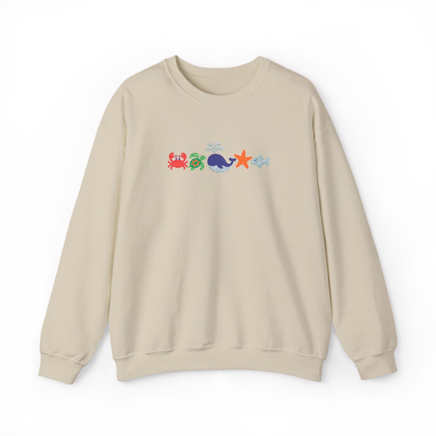 Sea Creatures Embroidered Sweatshirt