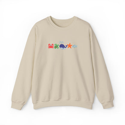 Sea Creatures Embroidered Sweatshirt